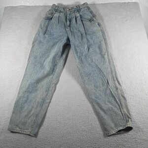 Vintage 80s Lee Acid Wash Pleated Jeans‎  26x30 Made in USA High Rise Women's